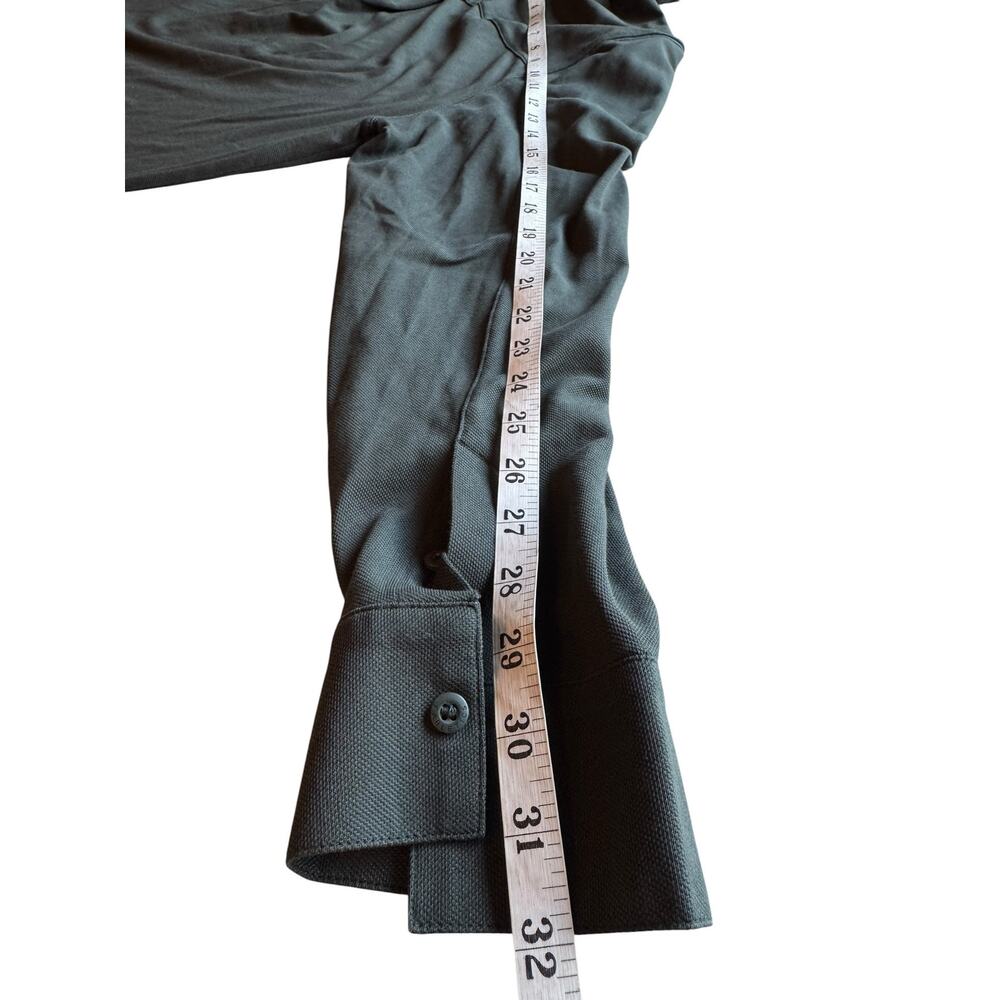 Fabletics Men’s 2X Dark Olive Green Long Sleeve Button Down Shirt Stretch Pocket - Picture 6 of 11